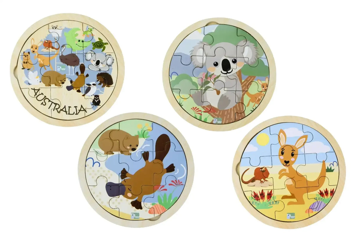 Wooden Australian Animal Puzzle 9 Pieces