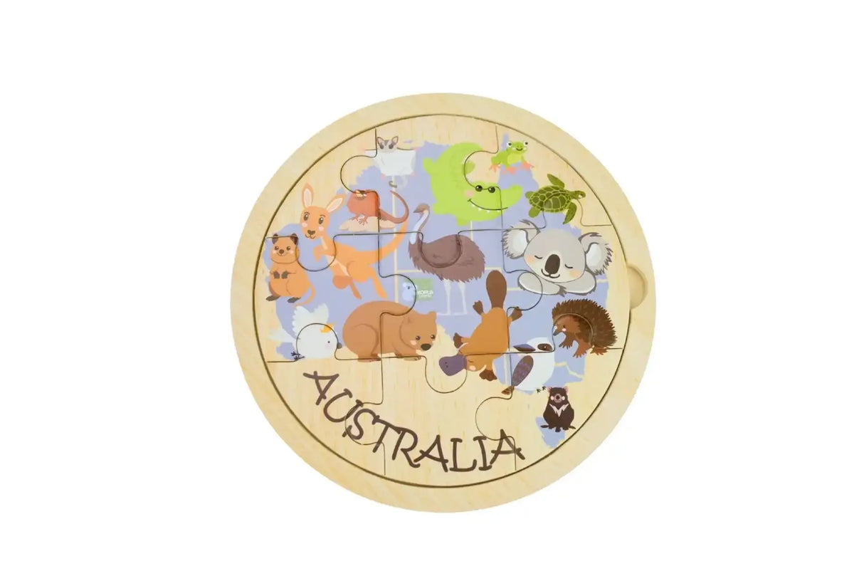 Wooden Australian Animal Puzzle 9 Pieces