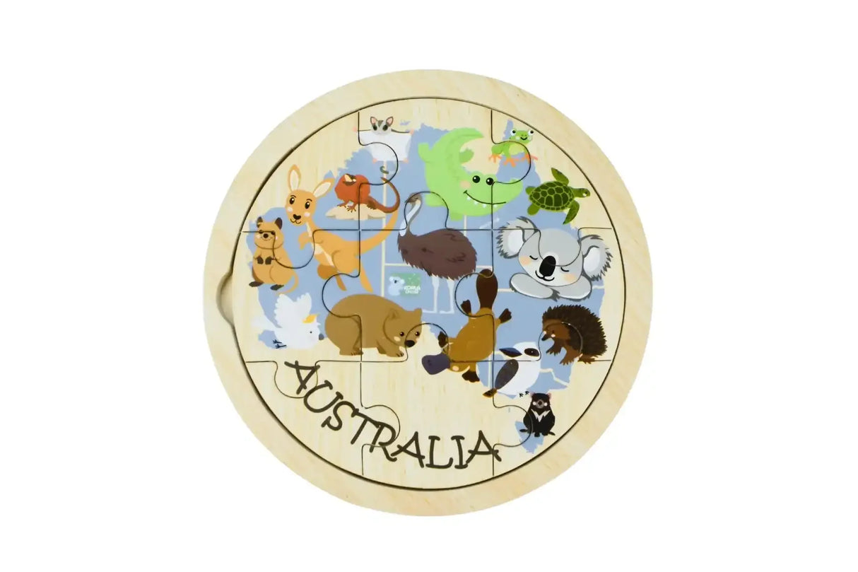 Wooden Australian Animal Puzzle 9 Pieces