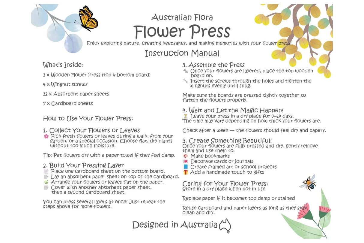 Australian Flora Flower Press Craft Kit