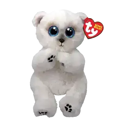 Ty Beanie Bellies | Wuzzy the White Bear | Regular - Toybox Tales