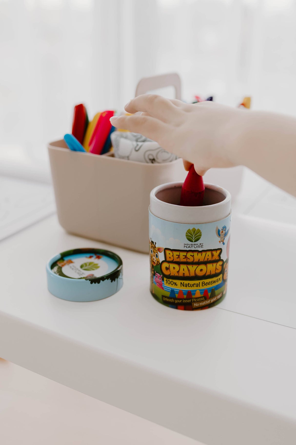 Nourish By Nature - Safe Crayons For Kids, Beeswax | Extra Thick
