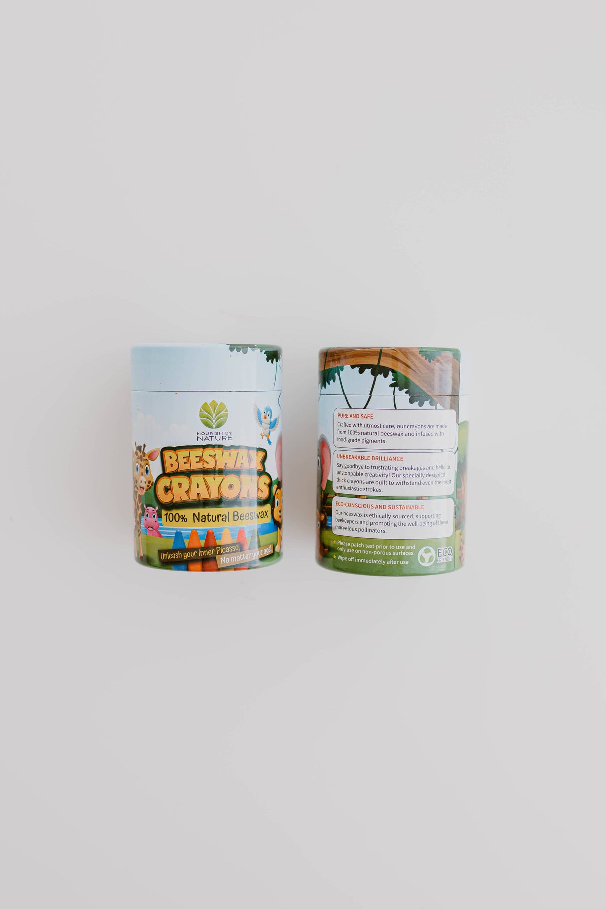 Nourish By Nature - Safe Crayons For Kids, Beeswax | Extra Thick