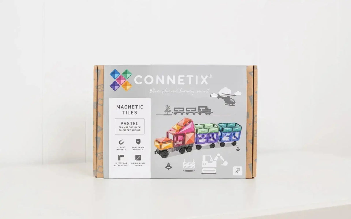 Connetix Pastel Transport Pack 50 Piece - Toybox Tales