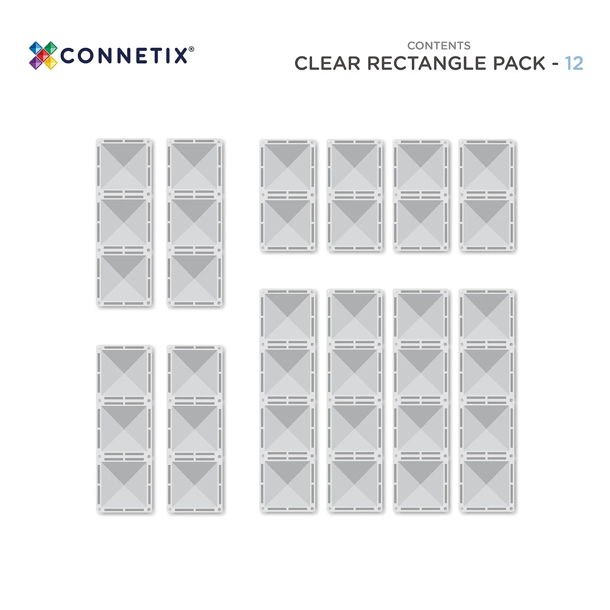 Connetix Clear Rectangle Pack 12 Piece