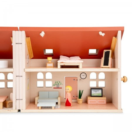 New Classic Toys - Mini Folding Doll House (with furniture)