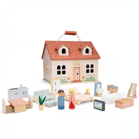 New Classic Toys - Mini Folding Doll House (with furniture)