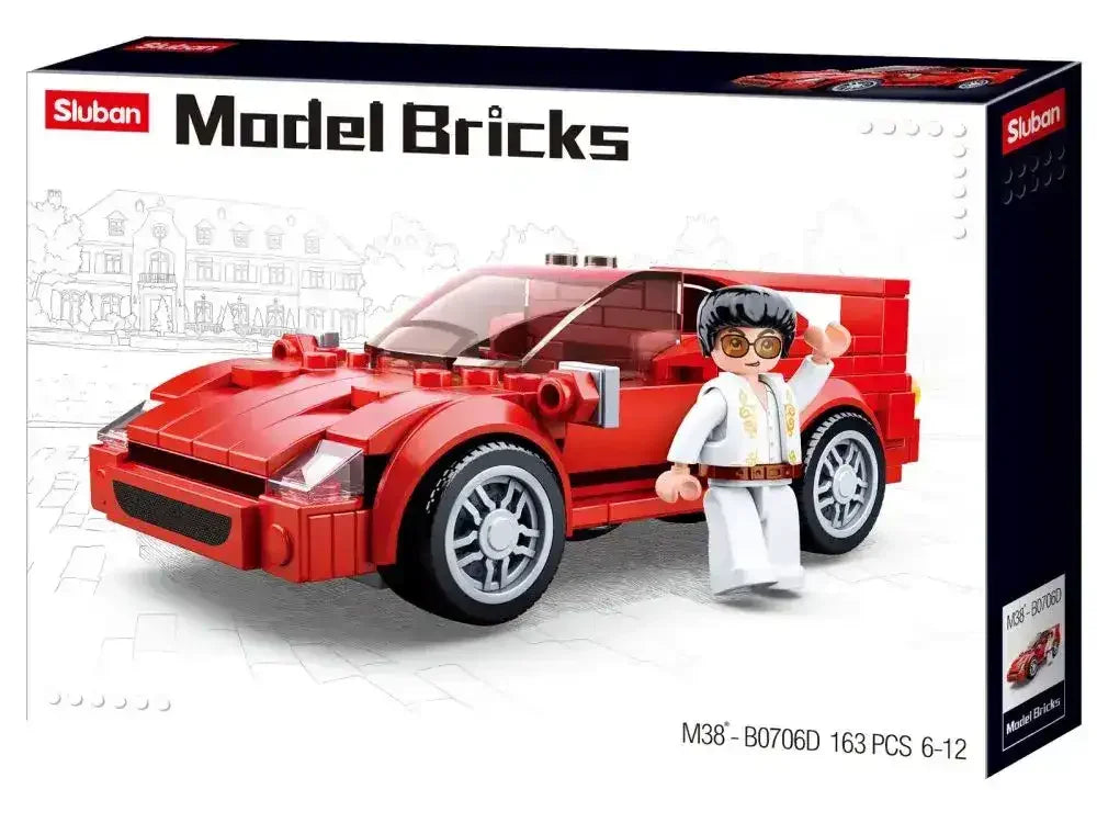 Sluban Model Bricks Red Sports Car 163 Pcs