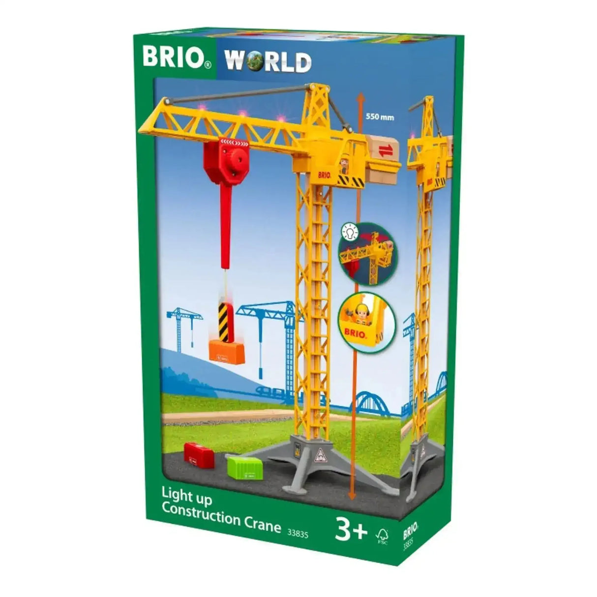 BRIO Crane - Construction Crane with Lights 5 pieces - Toybox Tales