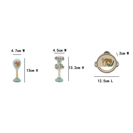 Calm & Breezy Woodland Wooden 3 Piece Musical Set - Toybox Tales