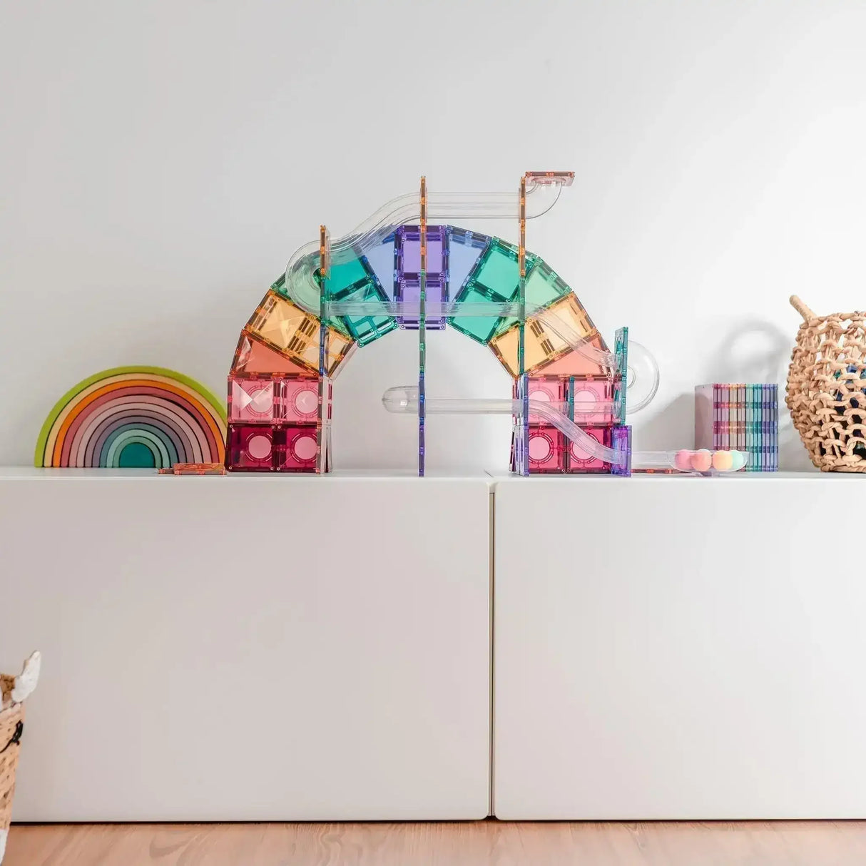 Connetix 106 Piece Pastel Ball Run - Toybox Tales