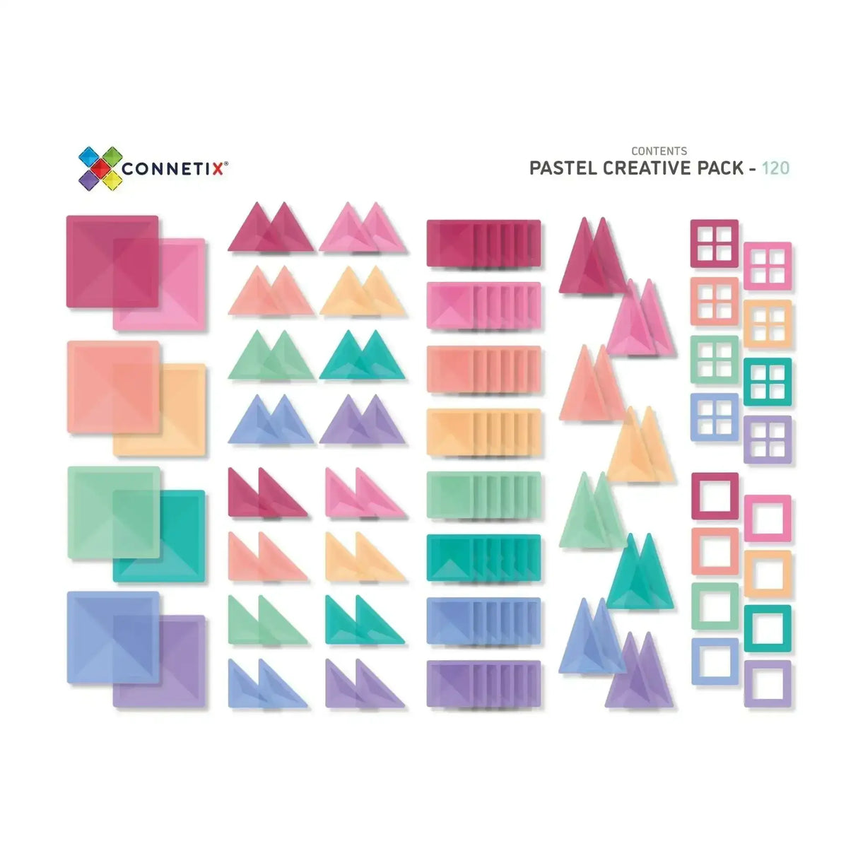 Connetix 120 Piece Pastel Creative Pack - Toybox Tales