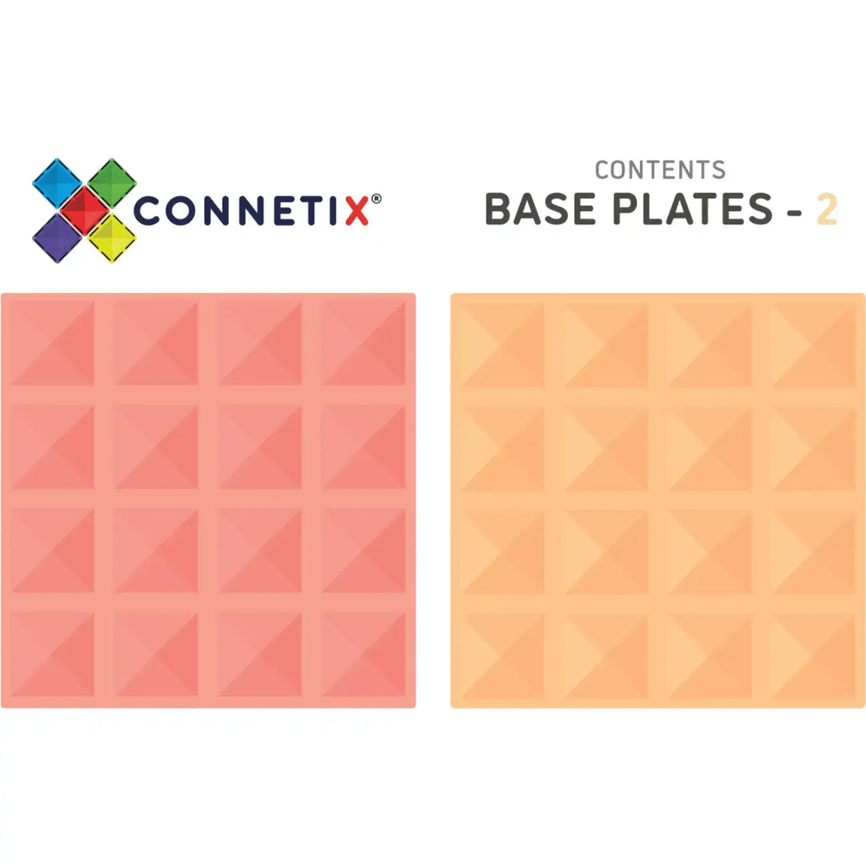 Connetix 2 Piece Base Plate Lemon & Peach Pack Pastel - Toybox Tales