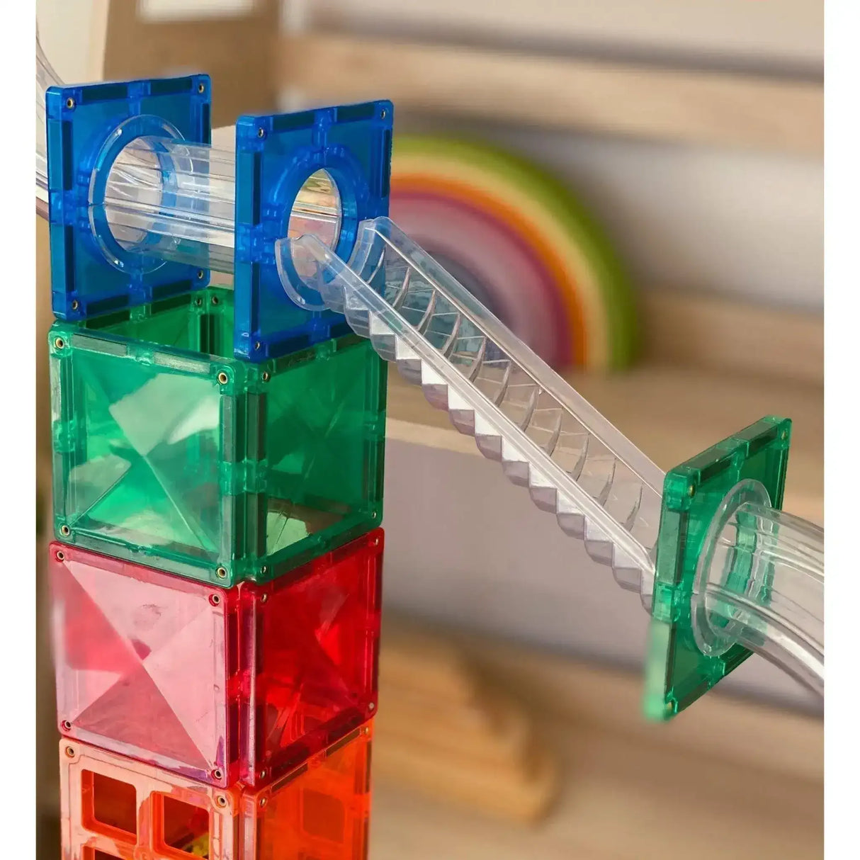 Connetix 92 Piece Ball Run Pack Rainbow - Toybox Tales