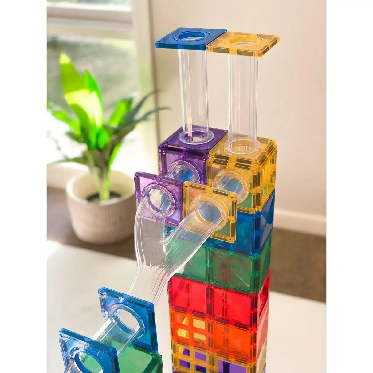 Connetix 92 Piece Ball Run Pack Rainbow - Toybox Tales