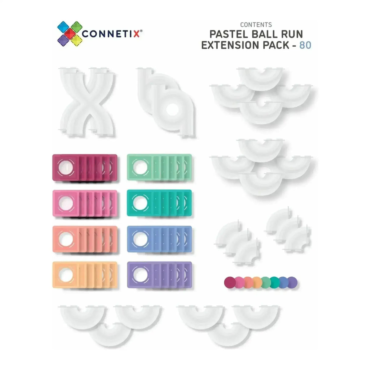 Connetix Pastel Ball Run Expansion Pack 80 Piece - Toybox Tales