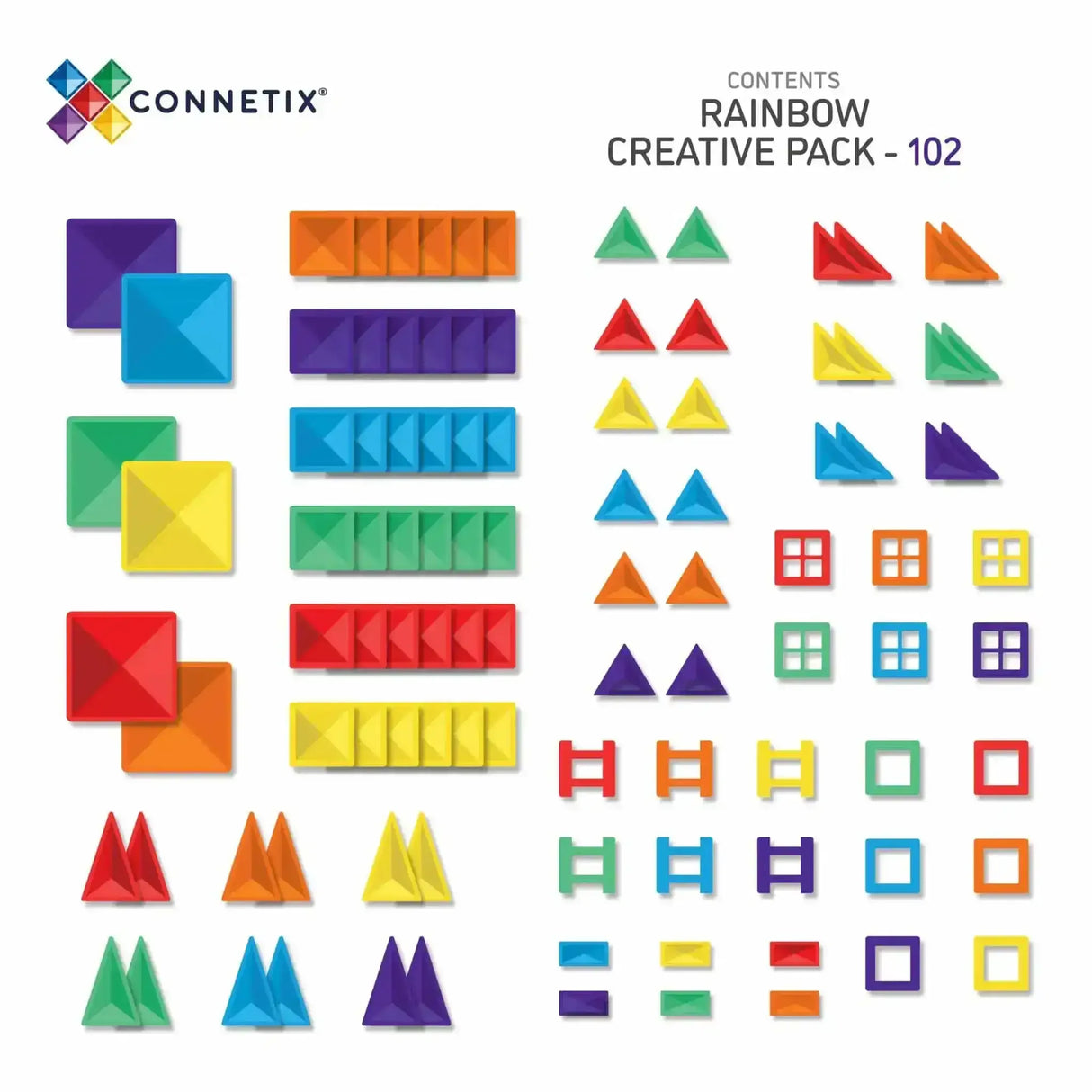 Connetix Rainbow Creative Pack 102 Piece - Toybox Tales
