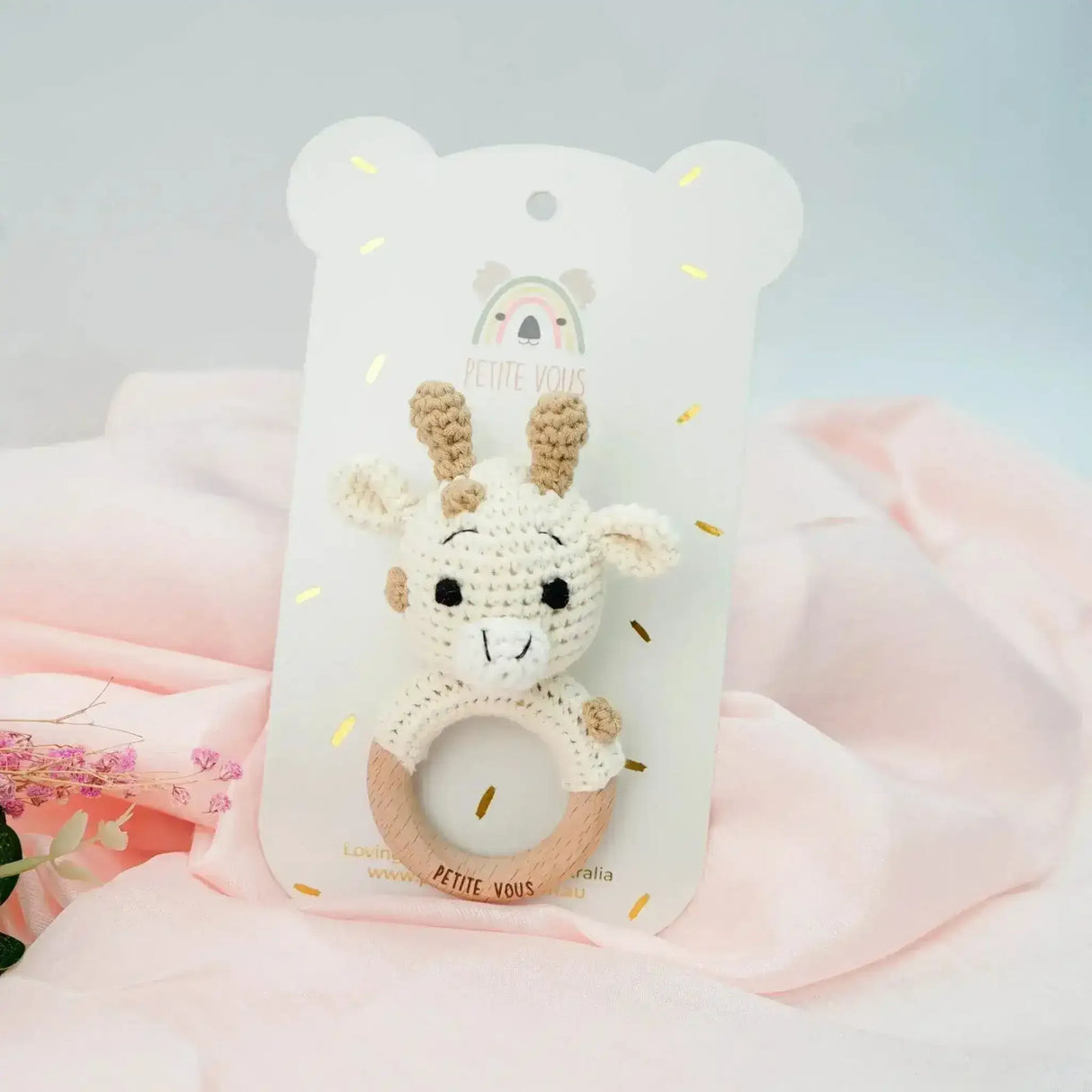 Crochet Ring Rattle - Percy Giraffe - Toybox Tales