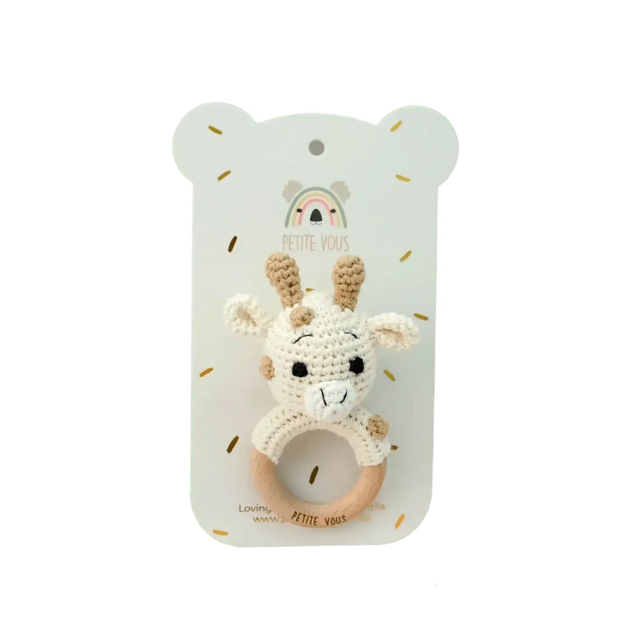 Crochet Ring Rattle - Percy Giraffe - Toybox Tales