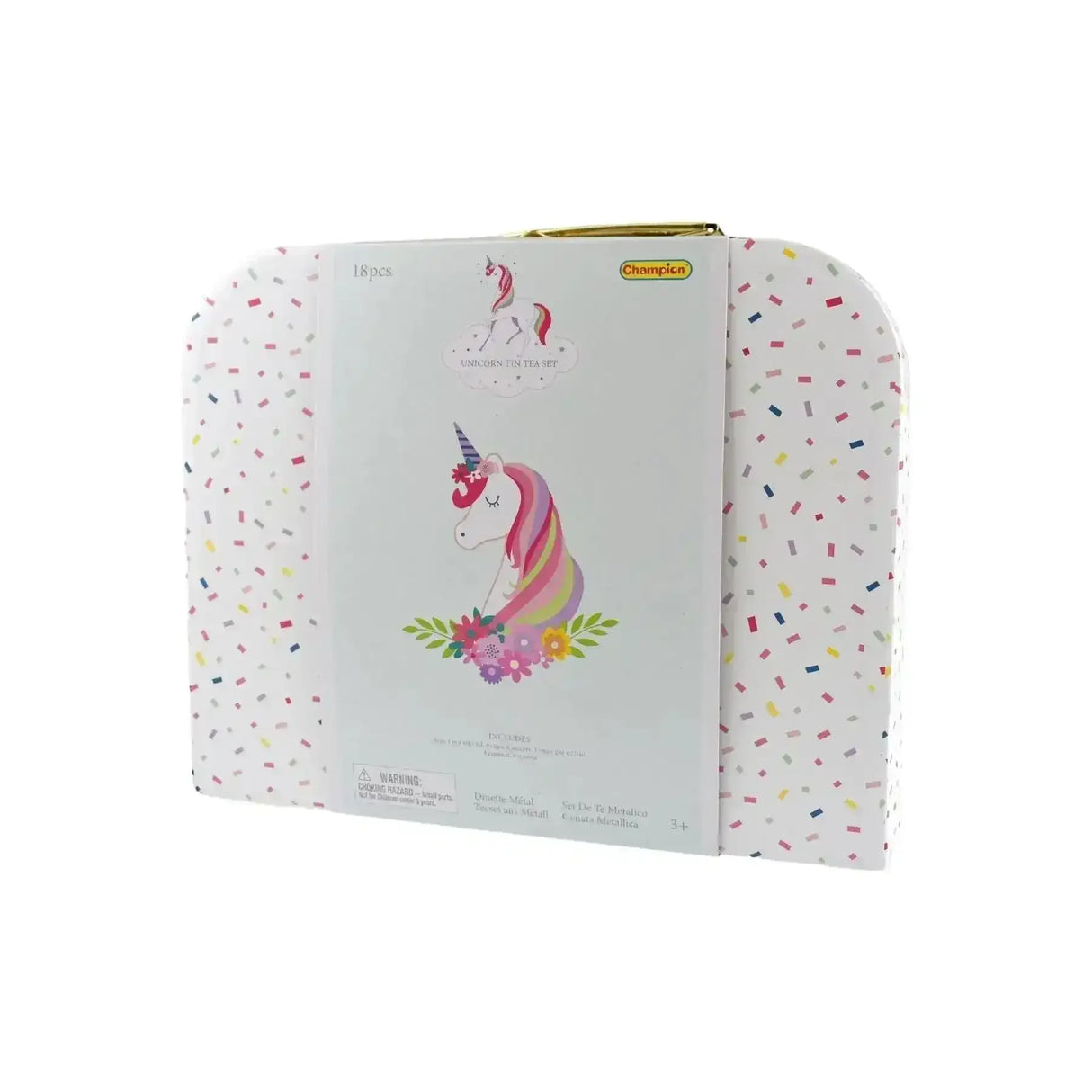 Deluxe Unicorn Tin Tea Set in Suitcase 18 Pieces - Toybox Tales