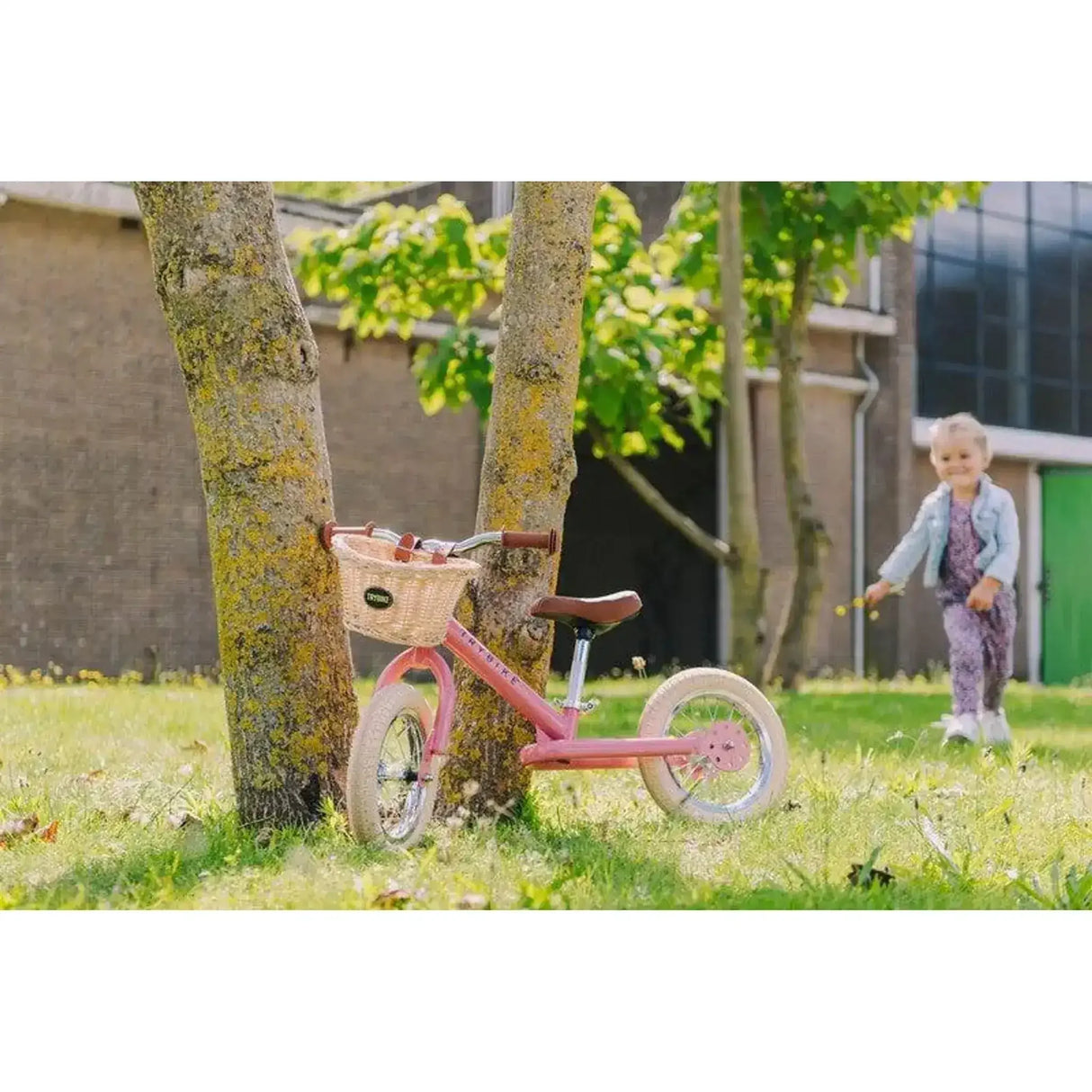 Trybike - Pink Vintage, Cream Tyres and Chrome (3 wheel) - Toybox Tales