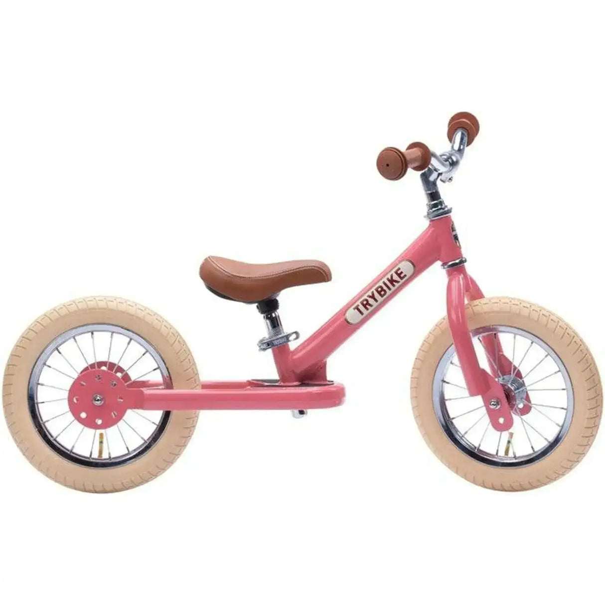 Trybike - Pink Vintage, Cream Tyres and Chrome (3 wheel) - Toybox Tales