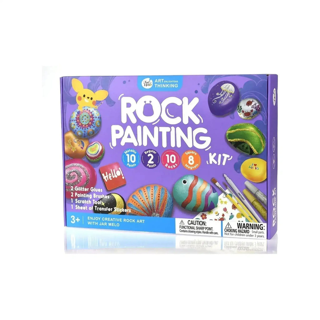 Rock Painting With Metallic Paints & Glitter Glues Craft Kit - Toybox Tales