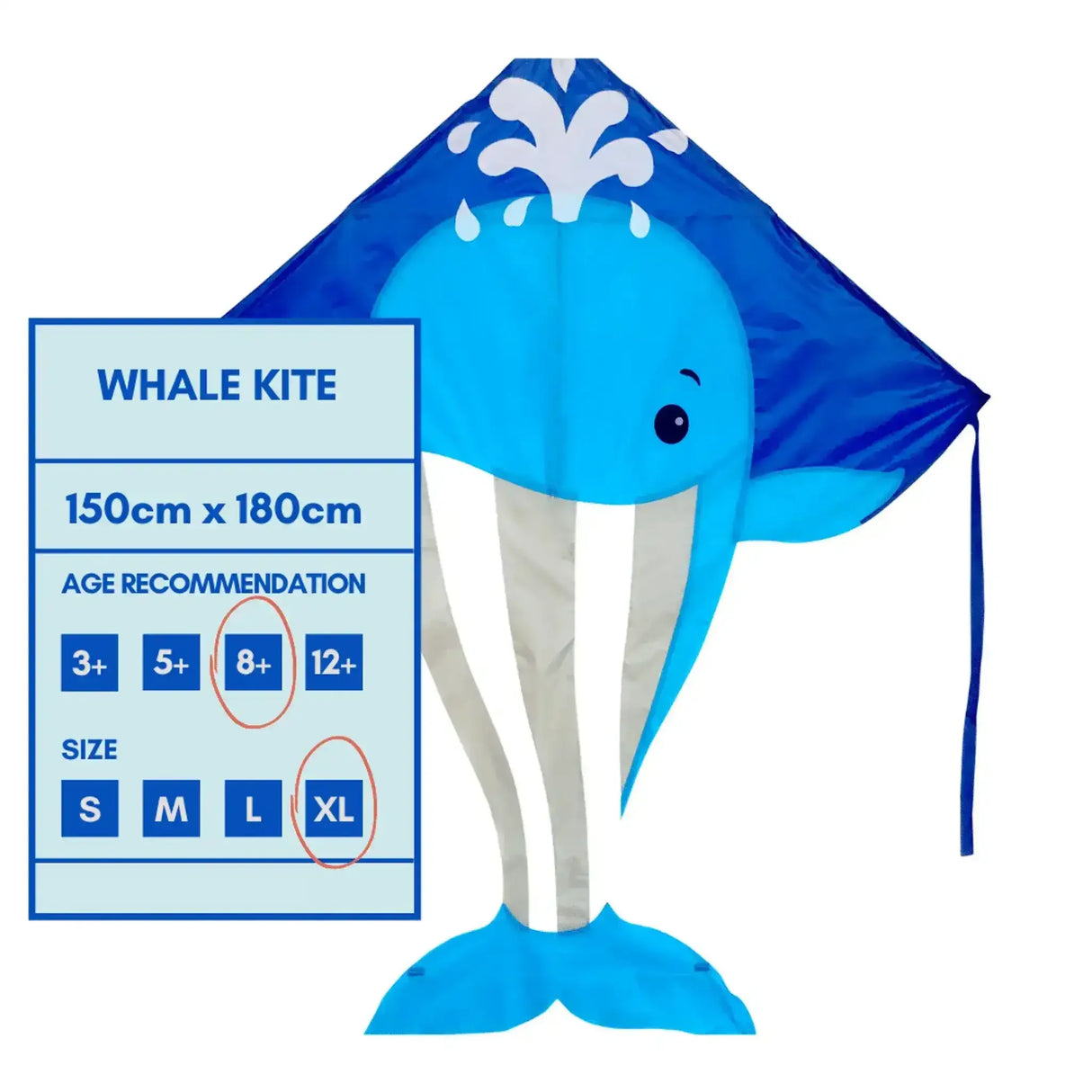 Single Line Kite: Whale - Toybox Tales