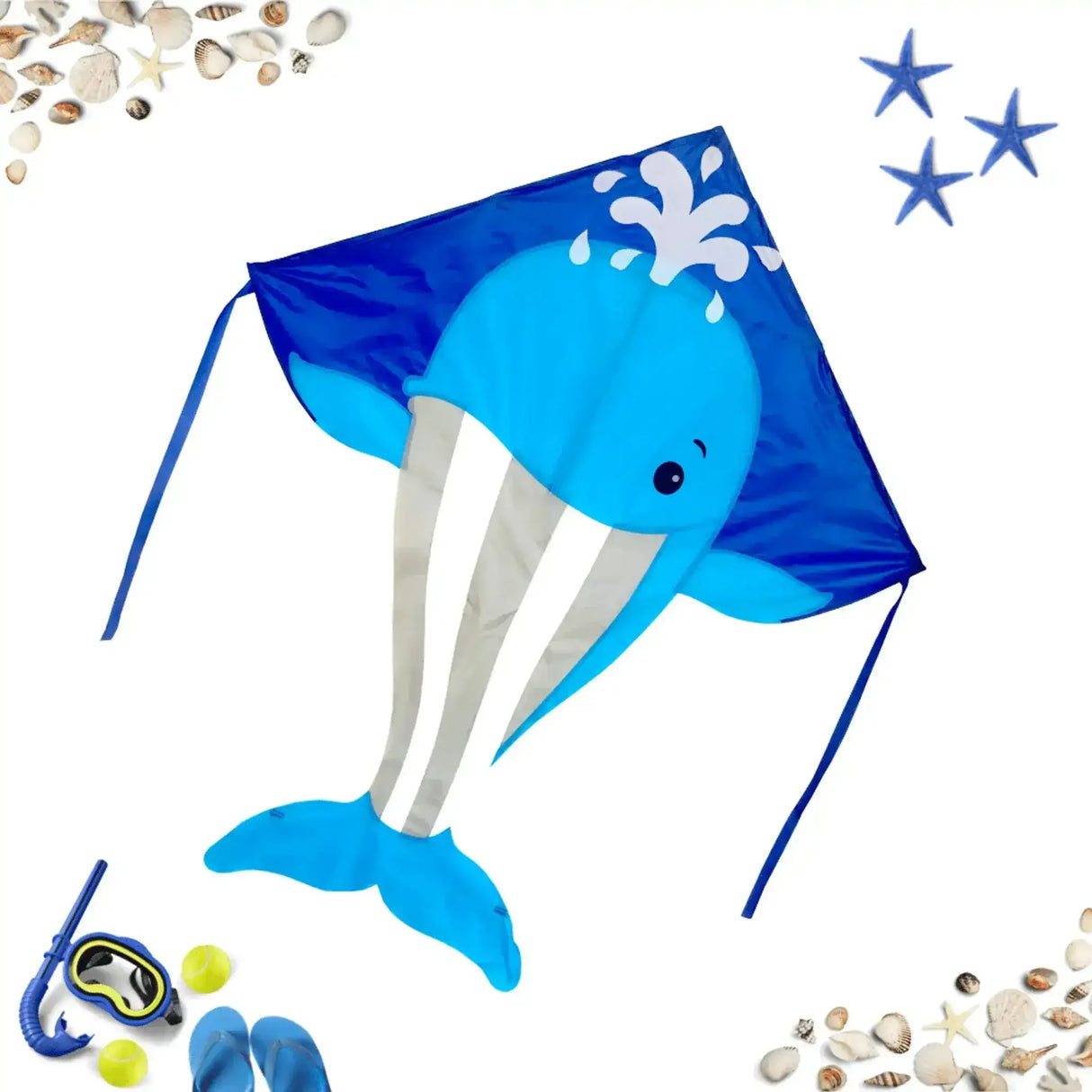 Single Line Kite: Whale - Toybox Tales