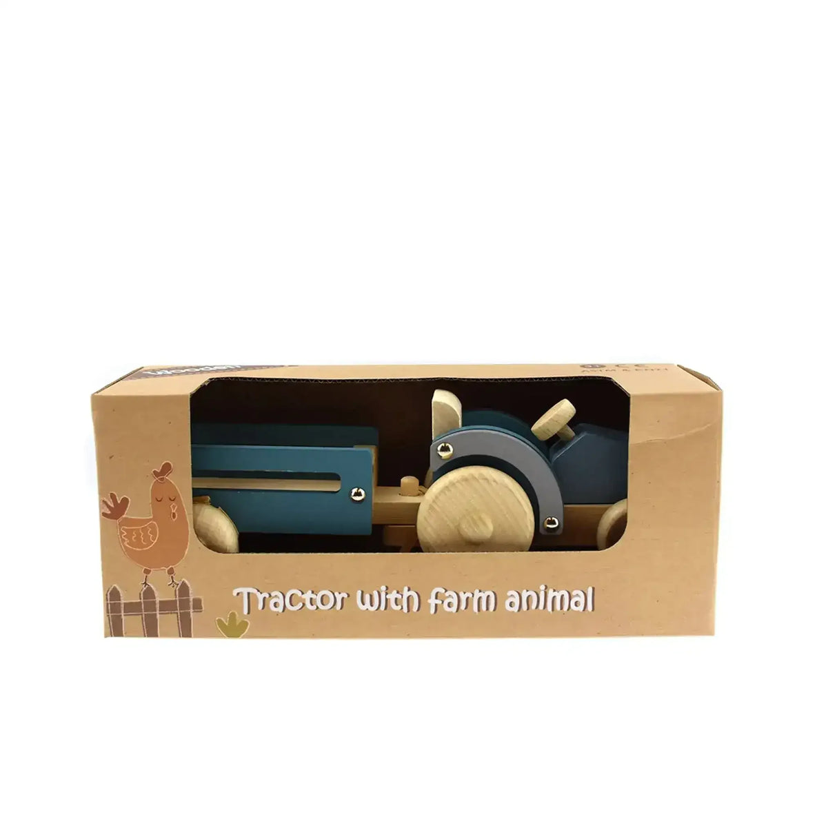 Wooden Tractor With Sheep Dog - Toybox Tales