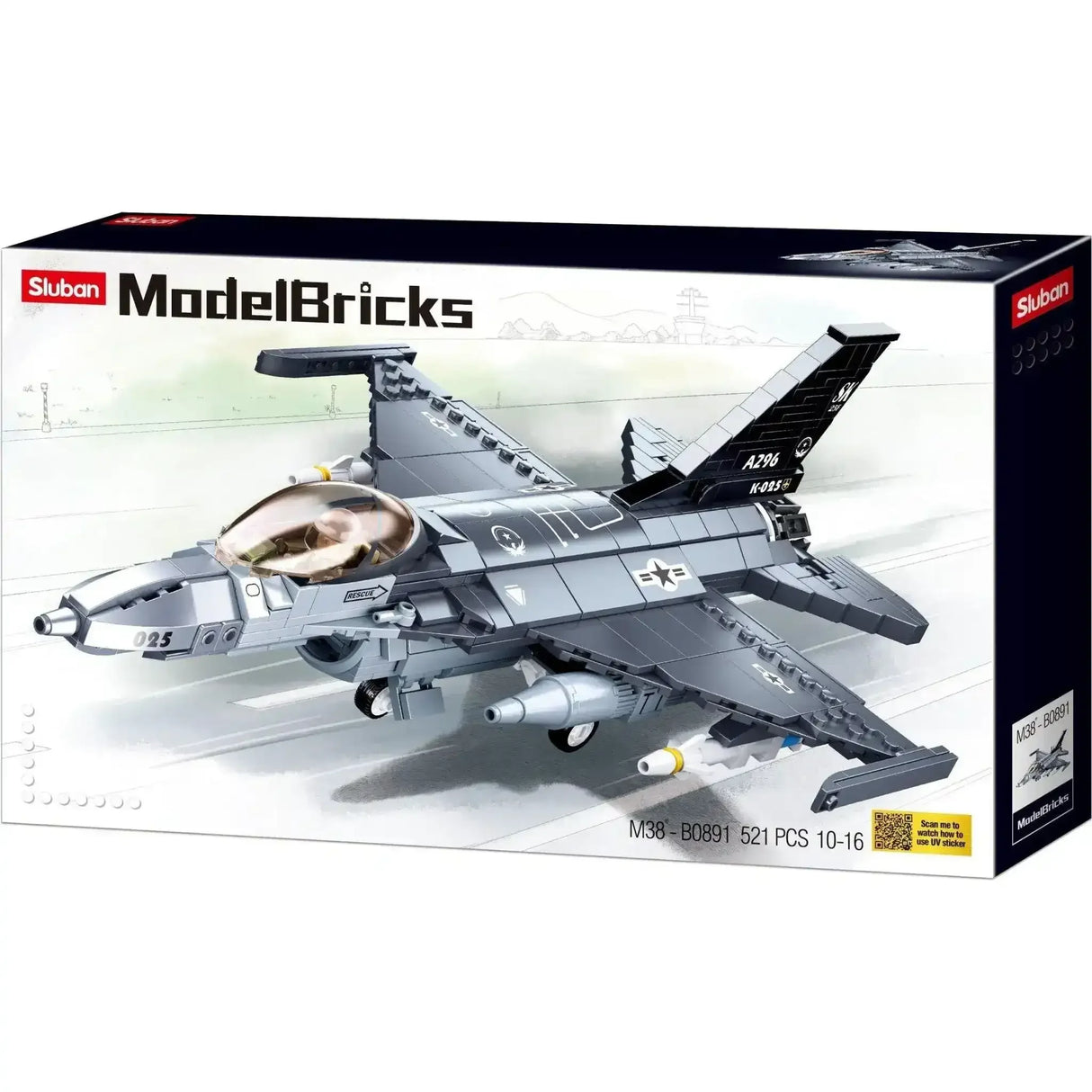 F-16C Falcon Fighter - 521pcs - Toybox Tales