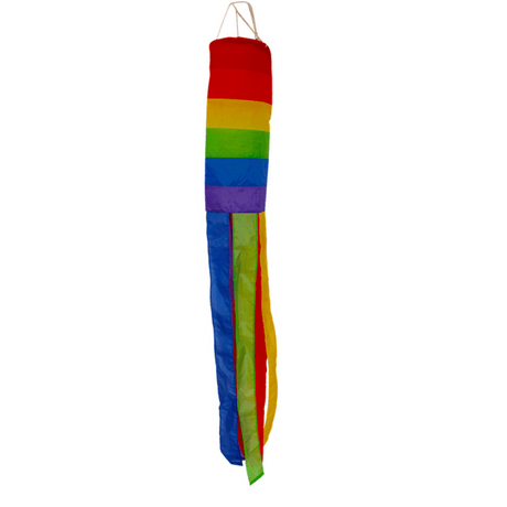 Colourful rainbow windsock for garden and outdoor display