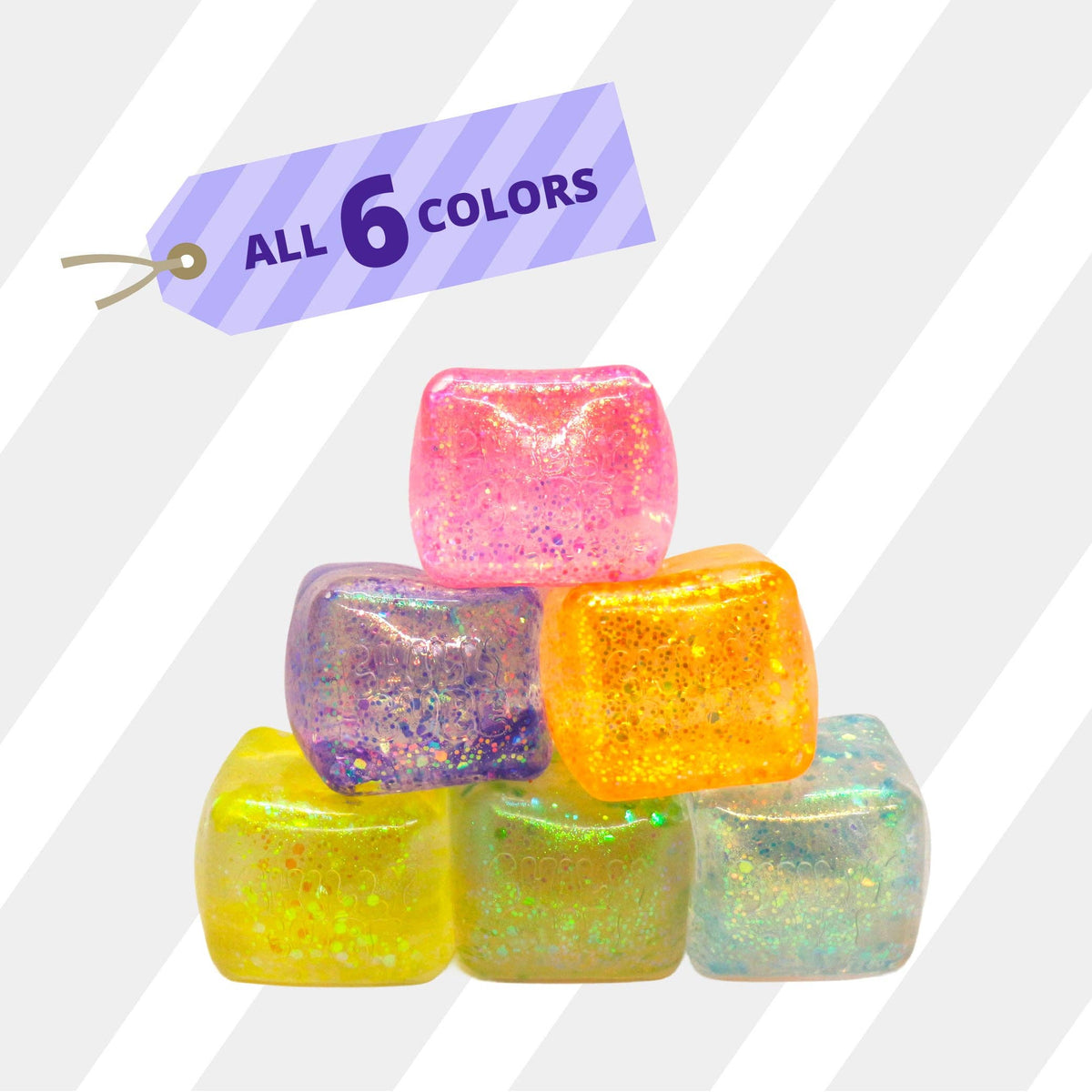 Glitter Chilly Cube shown in its six available colours