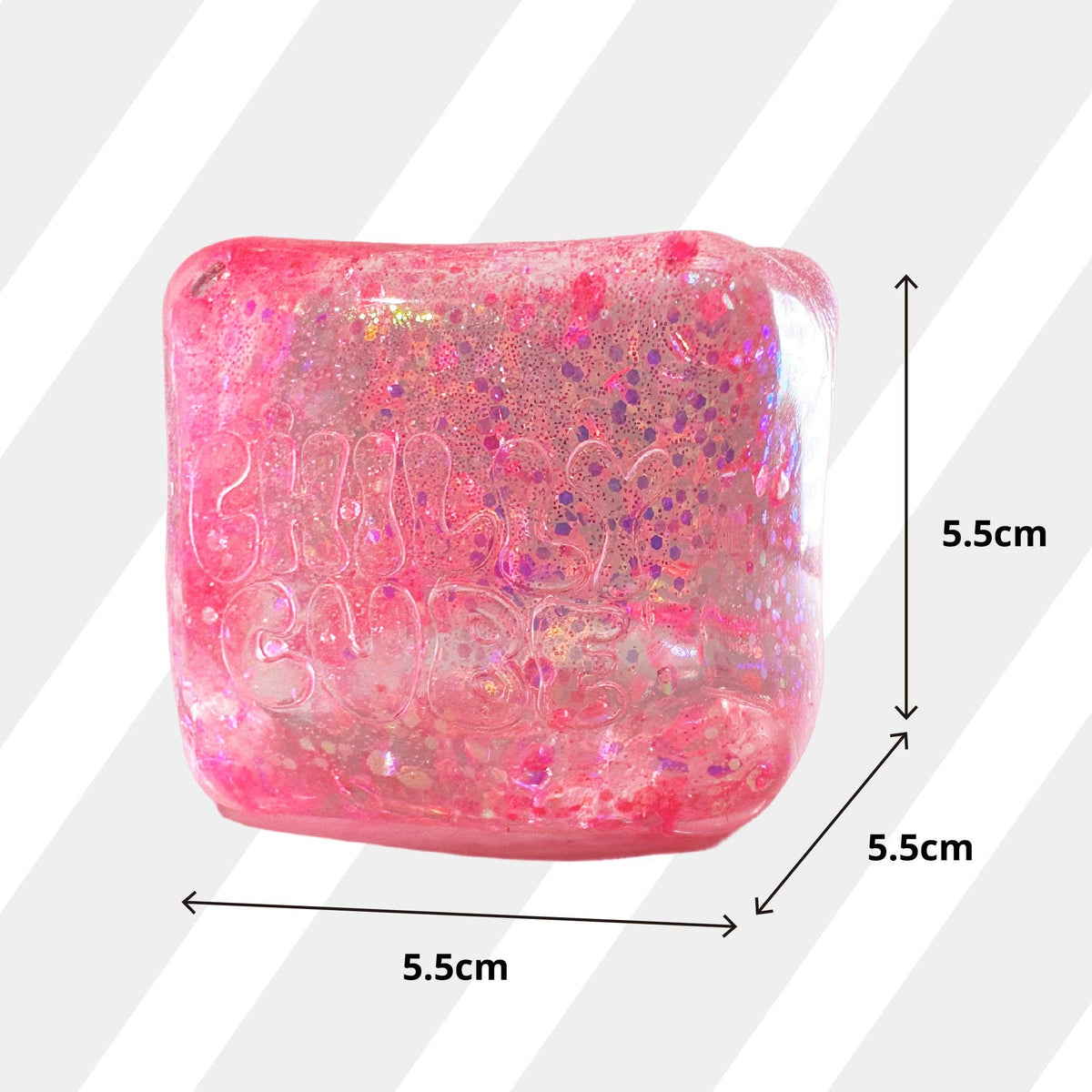 Glitter Chilly Cube ice-look sensory squeeze cube for busy hands