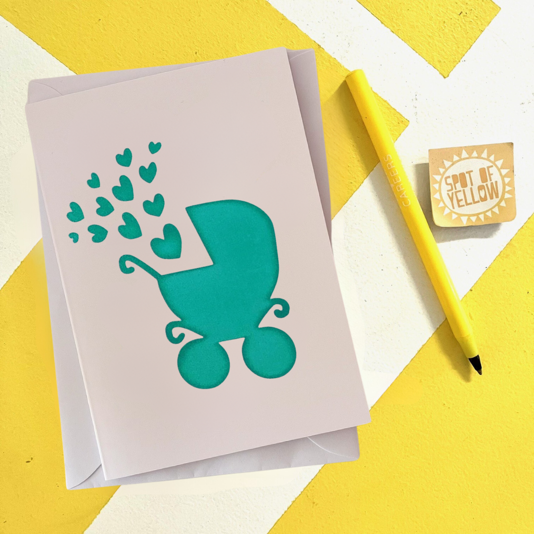 Hand Printed Greeting Card | Spot of Yellow