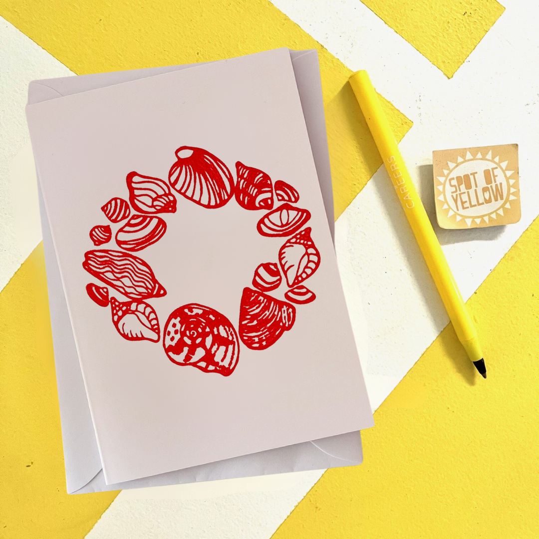 Hand Printed Greeting Card | Spot of Yellow