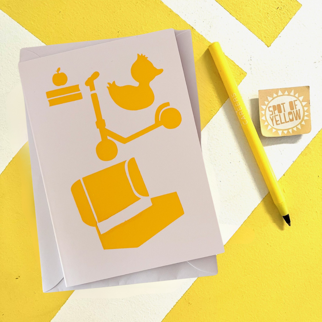 Hand Printed Greeting Card | Spot of Yellow