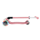 Globber Primo Foldable Lights 3 Wheel Kids Scooter - Pastel Pink - folded