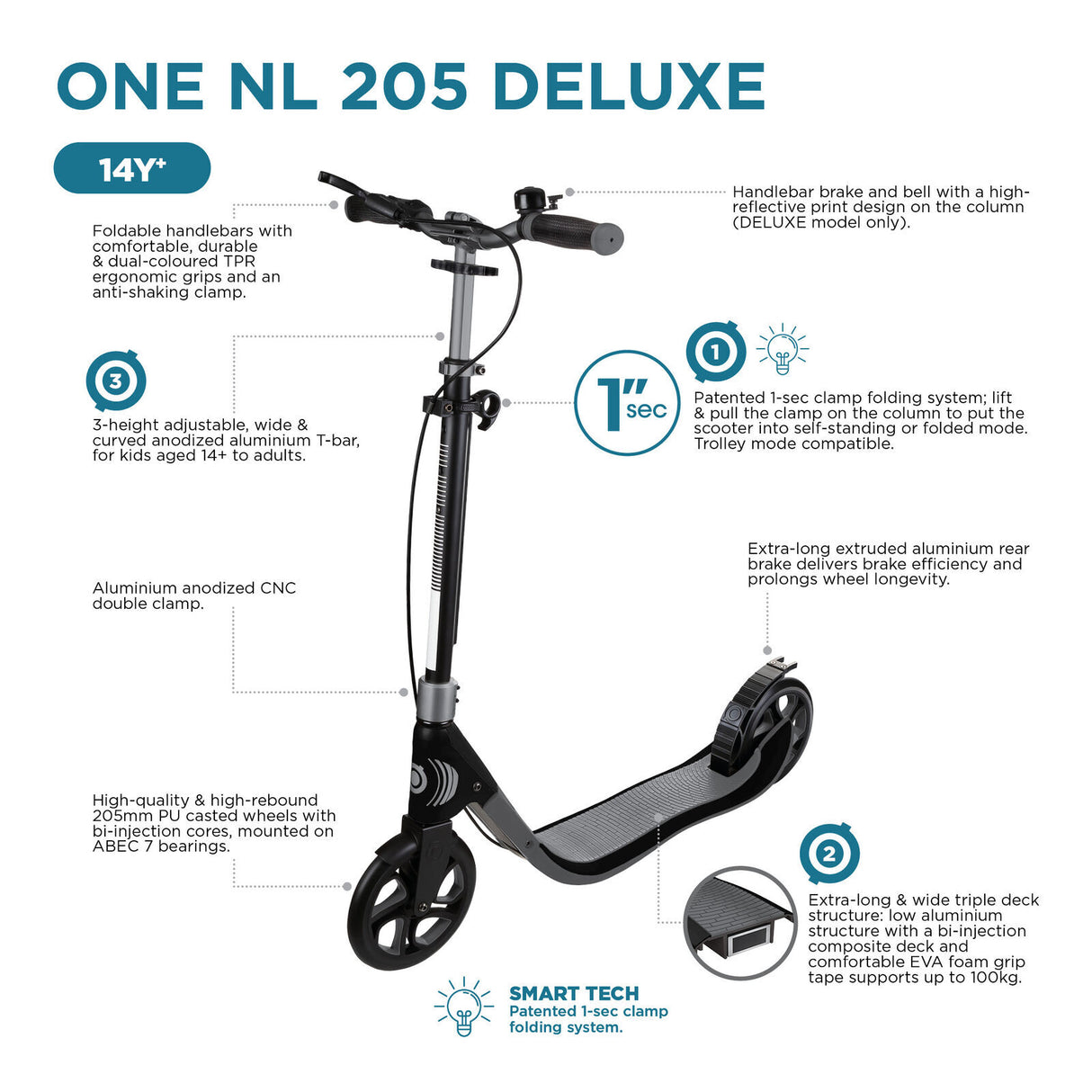 Globber NL 205 Deluxe Adult Scooter
