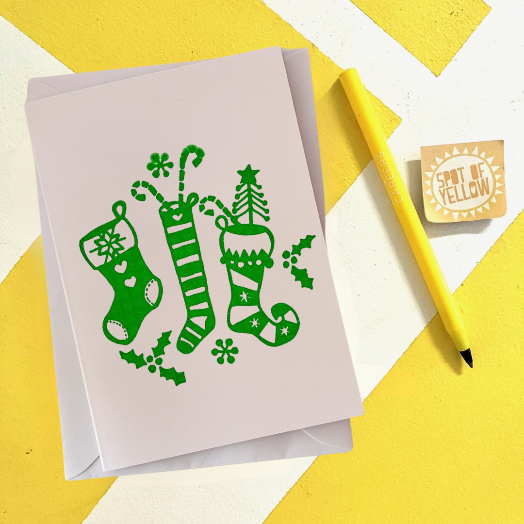 Hand Printed Greeting Card | Spot of Yellow