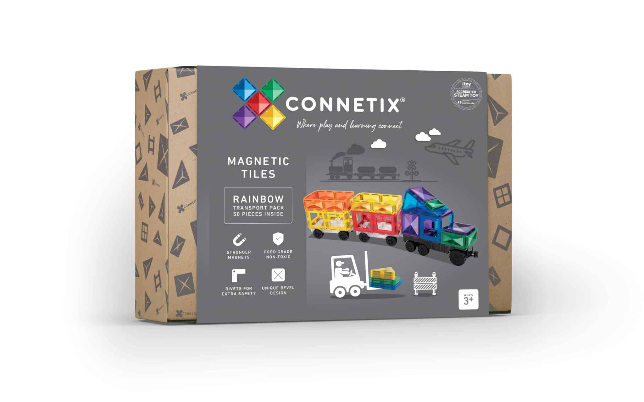 Connetix Rainbow Transport Pack 50 Piece - Toybox Tales