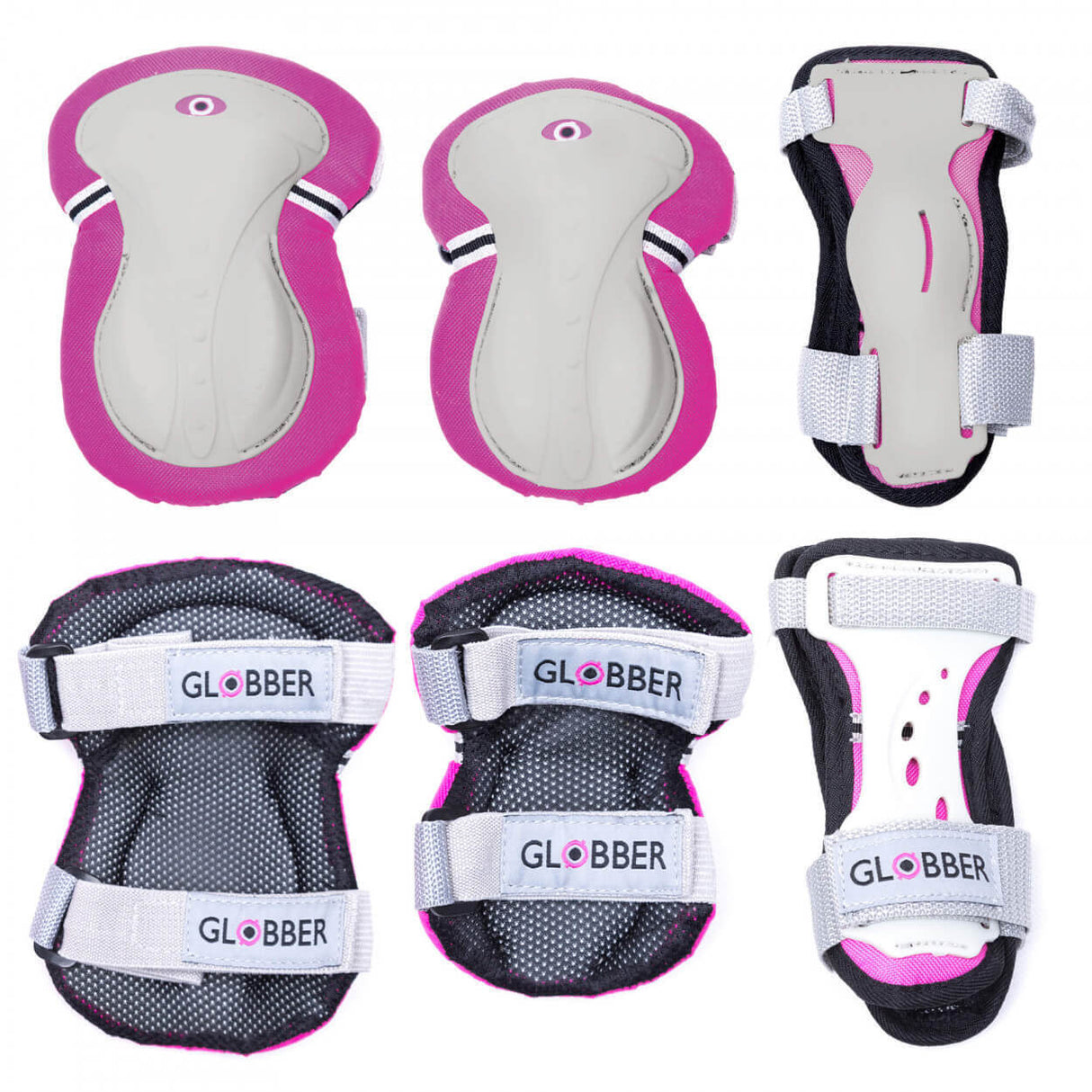 Globber | Junior Protective Pad Set for 3-7y Deep Pink XXS
