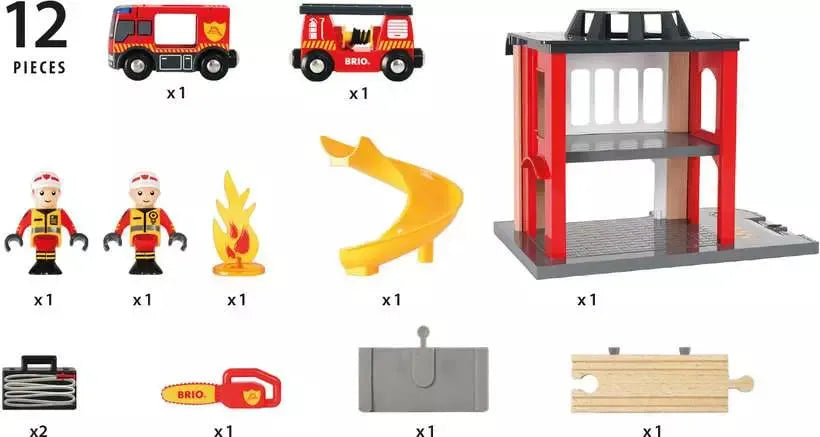 BRIO - Fire Station 12 pieces - Toybox Tales