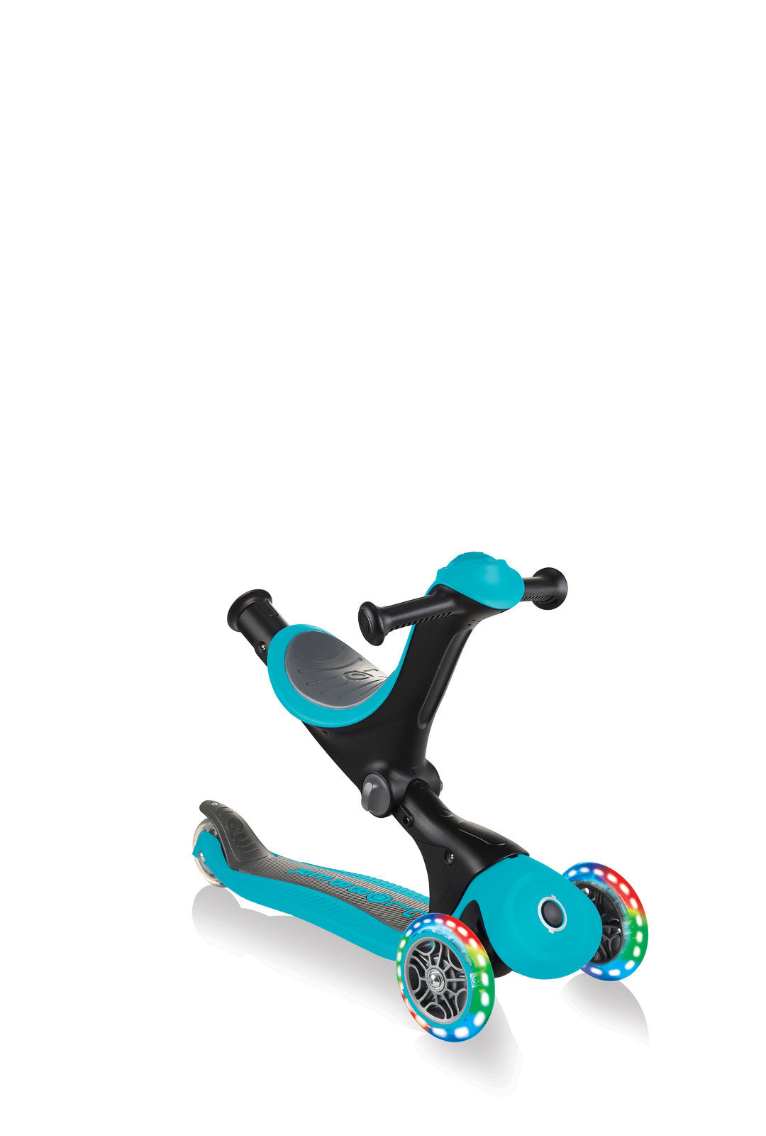 Globber GO UP Deluxe Convertible Scooter w Light up Wheels -  Teal