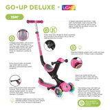 Globber GO UP Deluxe Convertible Scooter w Light up Wheels -  Teal
