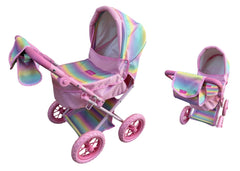 Sally Fay Rainbow Large Deluxe Dolls Pram