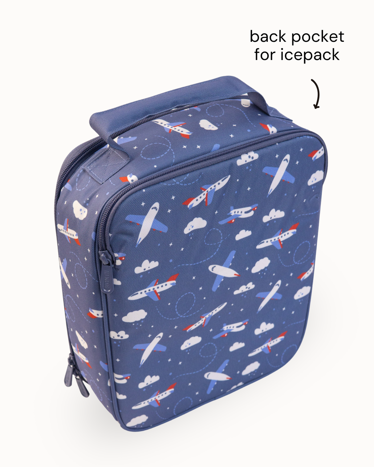 MontiiCo Large Insulated Lunch Bag - Jetset (Ice Pack Included)