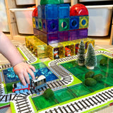 Learn & Grow - Magnetic Tile Topper - Train Track Pack (36 Piece) - Toybox Tales