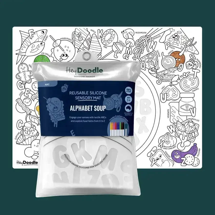 HeyDoodle - Sensory Mats - ABC | Alphabet Soup - Toybox Tales