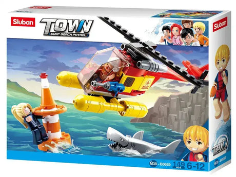 Sluban | Surf Beach Patrol Helicopter 149 Pcs - Toybox Tales